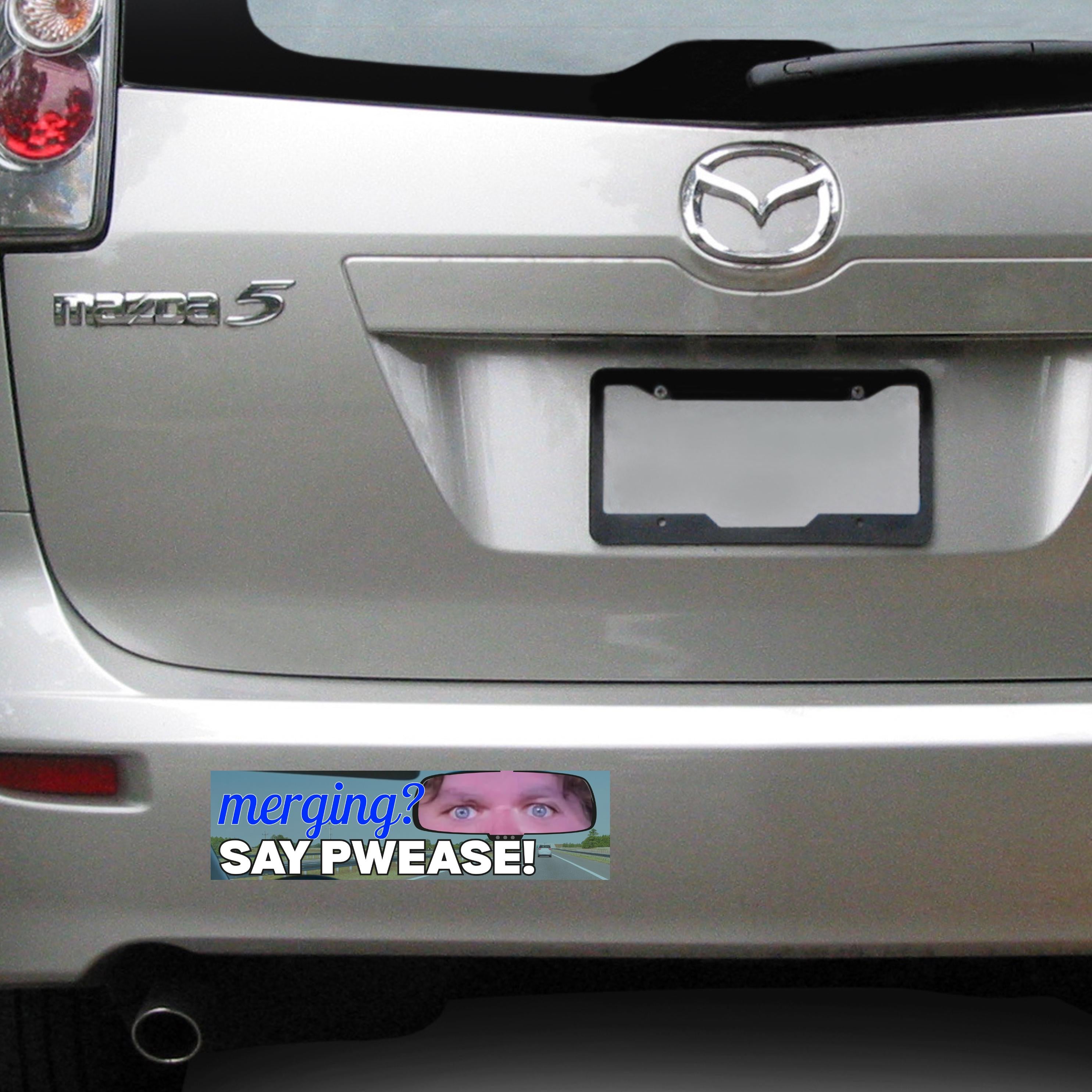 Merging? Say PWEASE! JD Vance Meme | Unhinged Political Sticker | 8.5" x 2.5"| Bumper Car Sticker OR Magnet Premium Weather-proof Vinyl