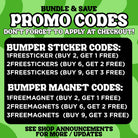 The image is a promotional advertisement for a bundle and save offer, featuring various sticker and magnet codes. The text on the image is clear and easy to read, providing information about the different deals available for purchase.