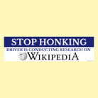 Driver is Conducting Research on Wikipedia - Funny Car Sticker or Magnet