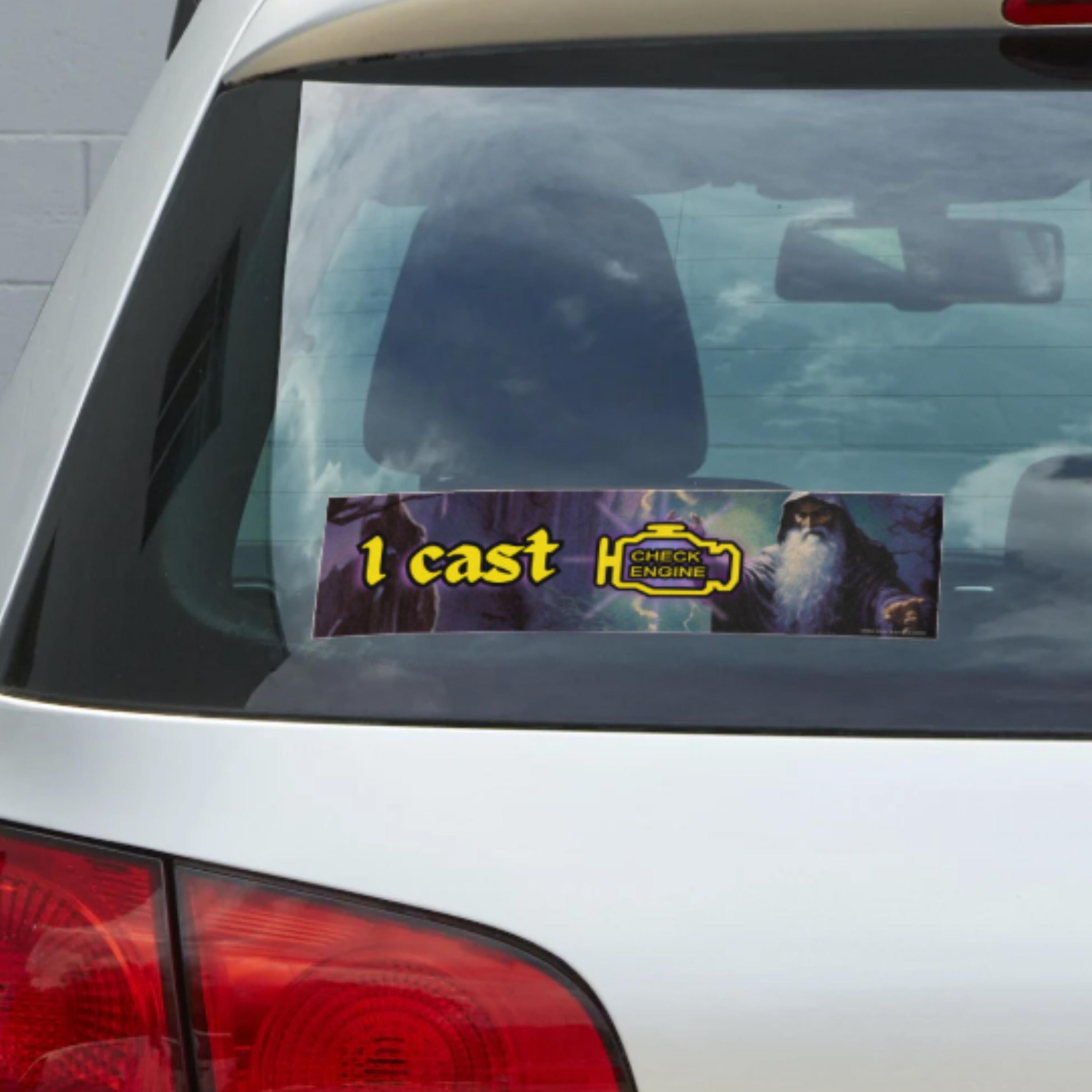 I Cast Check Engine Light Wizard Meme Sticker or Magnet Funny Political Bumper Sticker