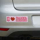 i <3 illegal immigration - Weatherproof Vinyl Bumper Sticker or Magnet