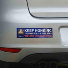 KEEP HONKING I'm listening to Gospel Bumper Sticker or Magnet Meme Vinyl Decal