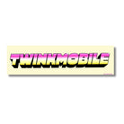 Twinkmobile bumper sticker with pink-to-yellow gradient text, bold 3D style, by Frog Mustard Stickers