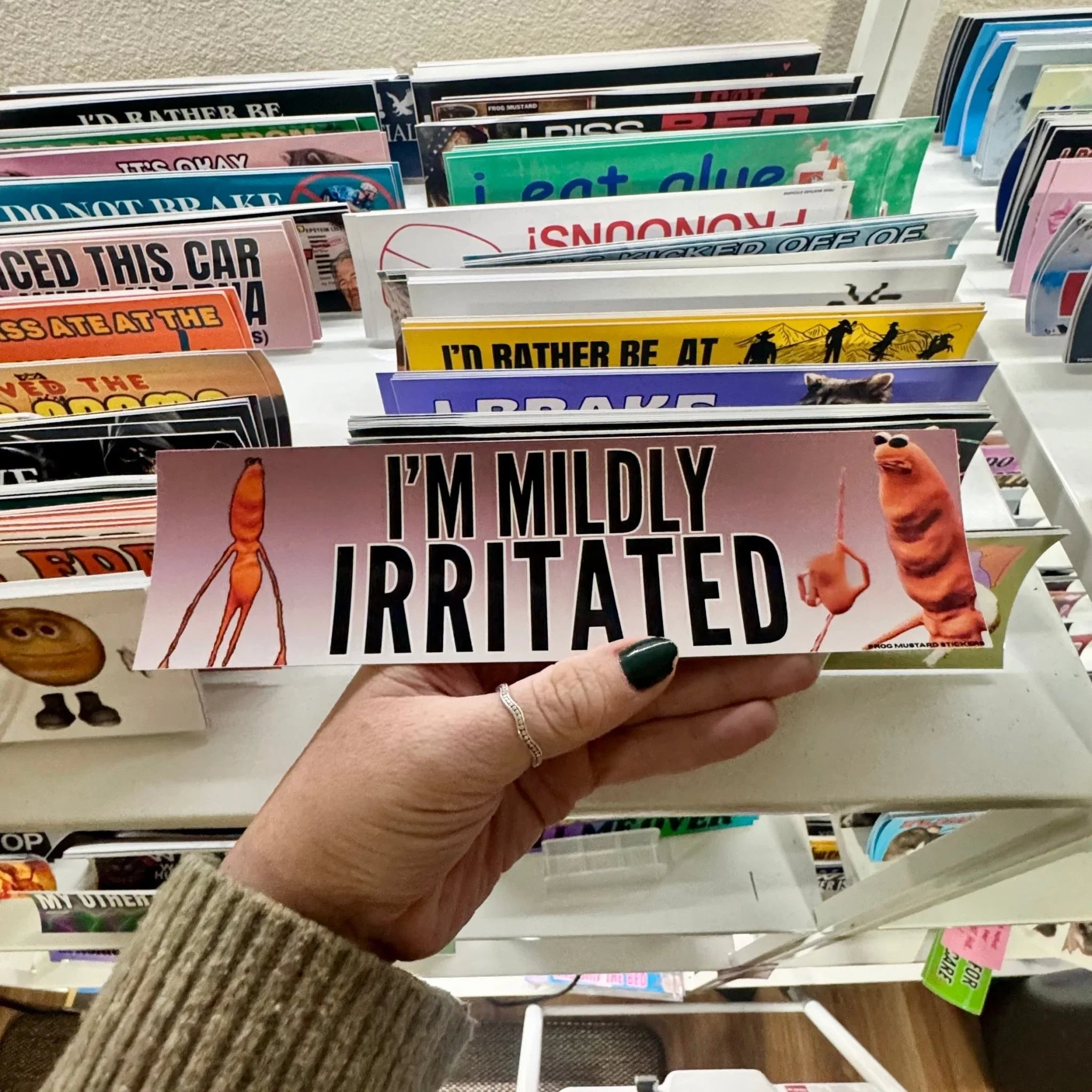 I'm Mildly Irritated - Frog Mustard Stickers