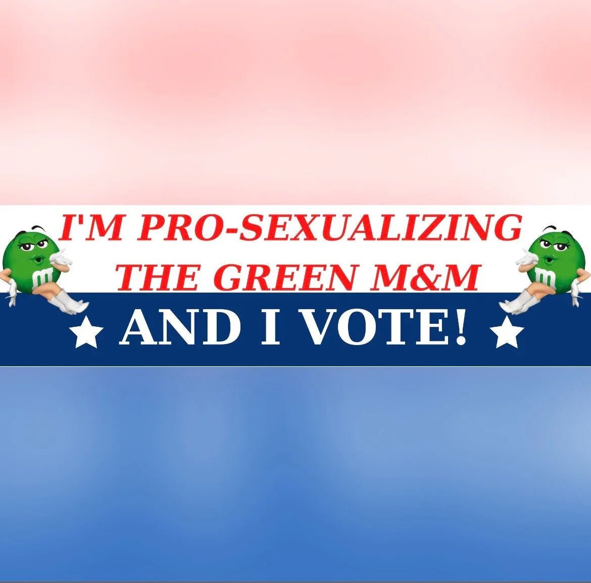 I'm Pro - Sexualizing the Green M&M and I Vote! - Frog Mustard Stickers