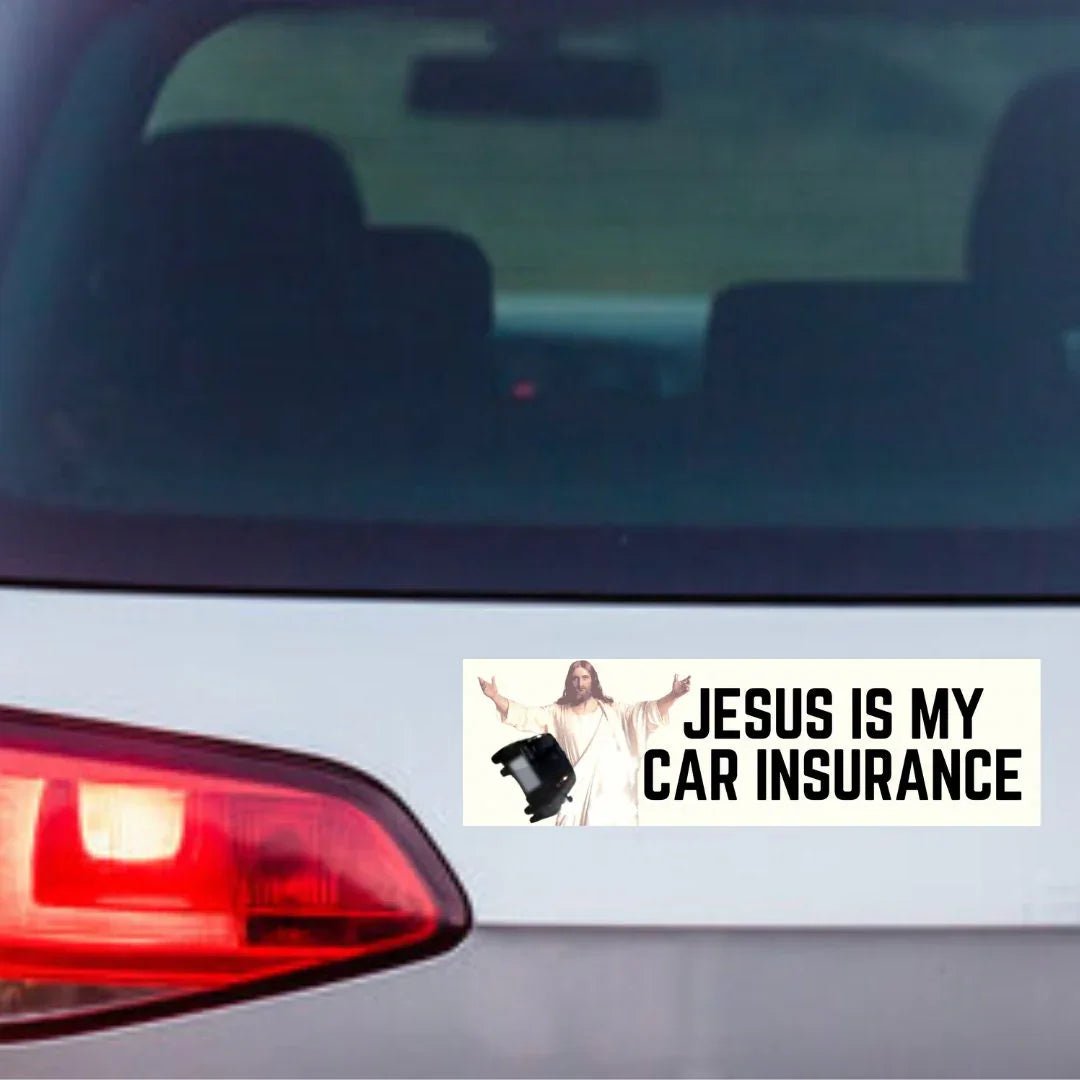 Jesus is my Car Insurance - Frog Mustard Stickers