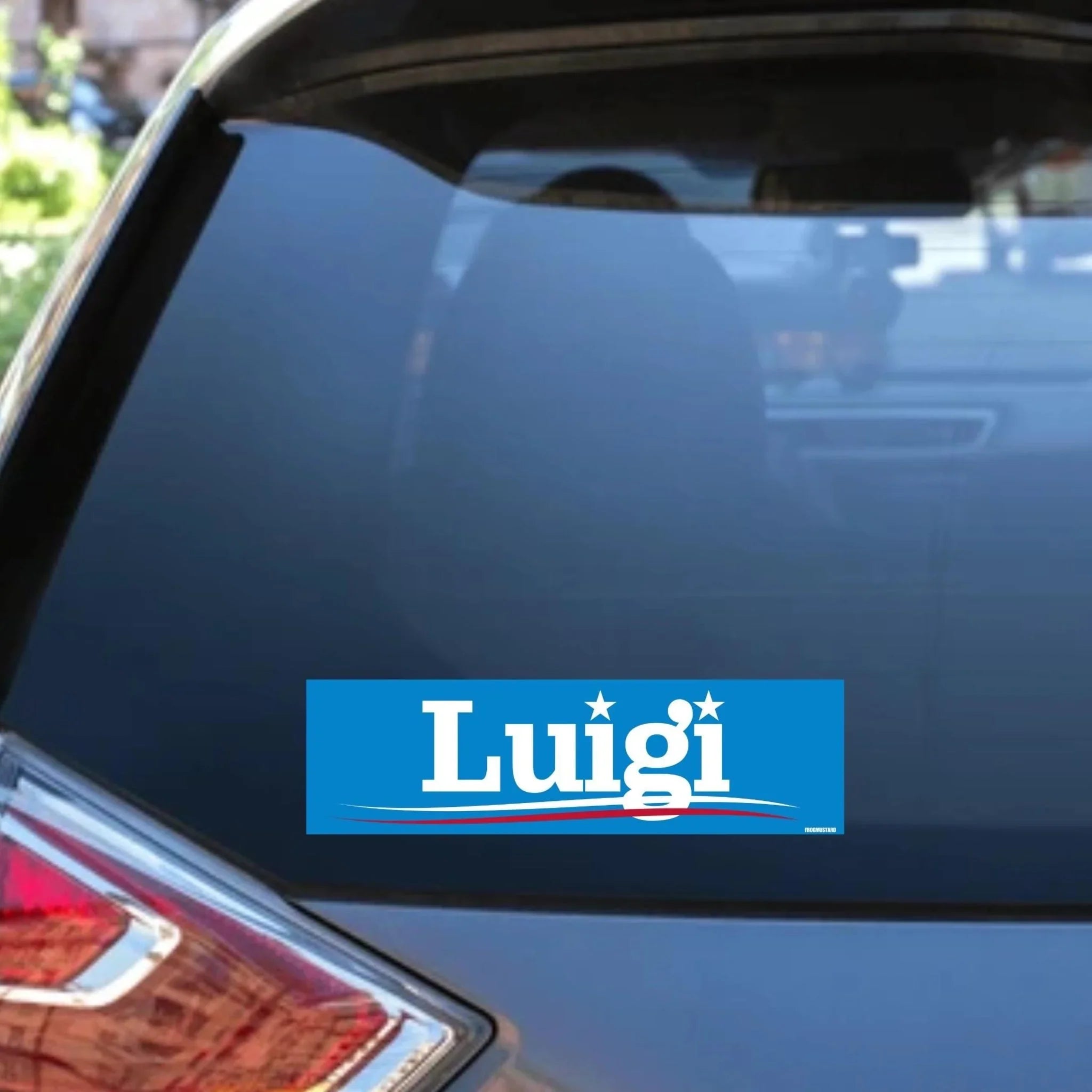 Luigi Campaign Car Decal - Frog Mustard Stickers