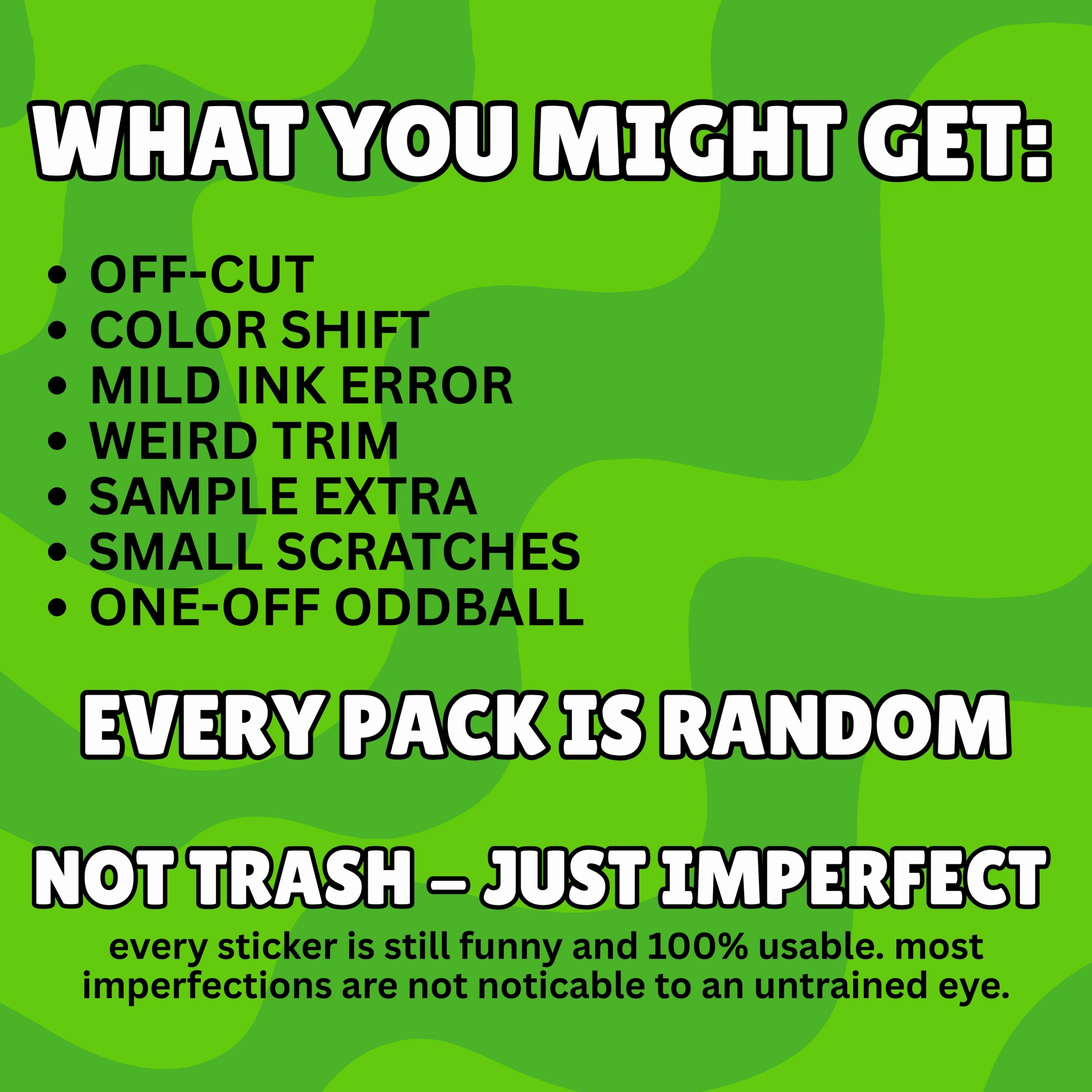 Mega Misprint 20 - Pack Bundle Stickers and/or Magnets - Frog Mustard Stickers