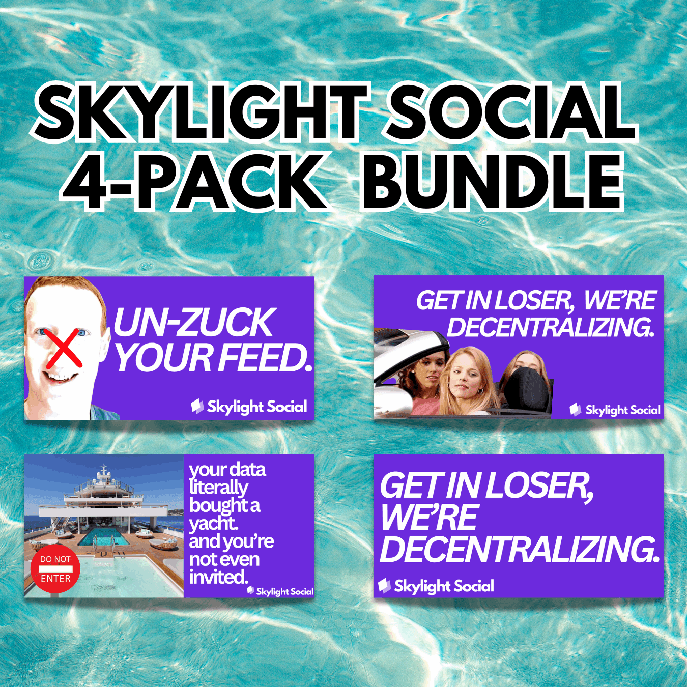 Skylight Social 4-Pack Sticker Bundle