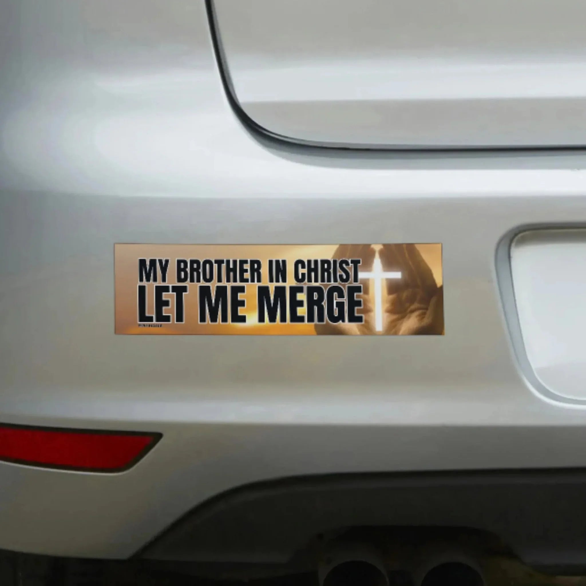 My Brother in Christ Let Me Merge - Frog Mustard Stickers