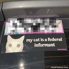 My Cat is a Federal Informant - Frog Mustard Stickers