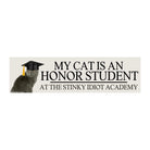 My Cat is an Honor Student at the Stinky Idiot Academy (Choose the default cat shown, or upgrade to use your own cat photo.) - Frog Mustard Stickers