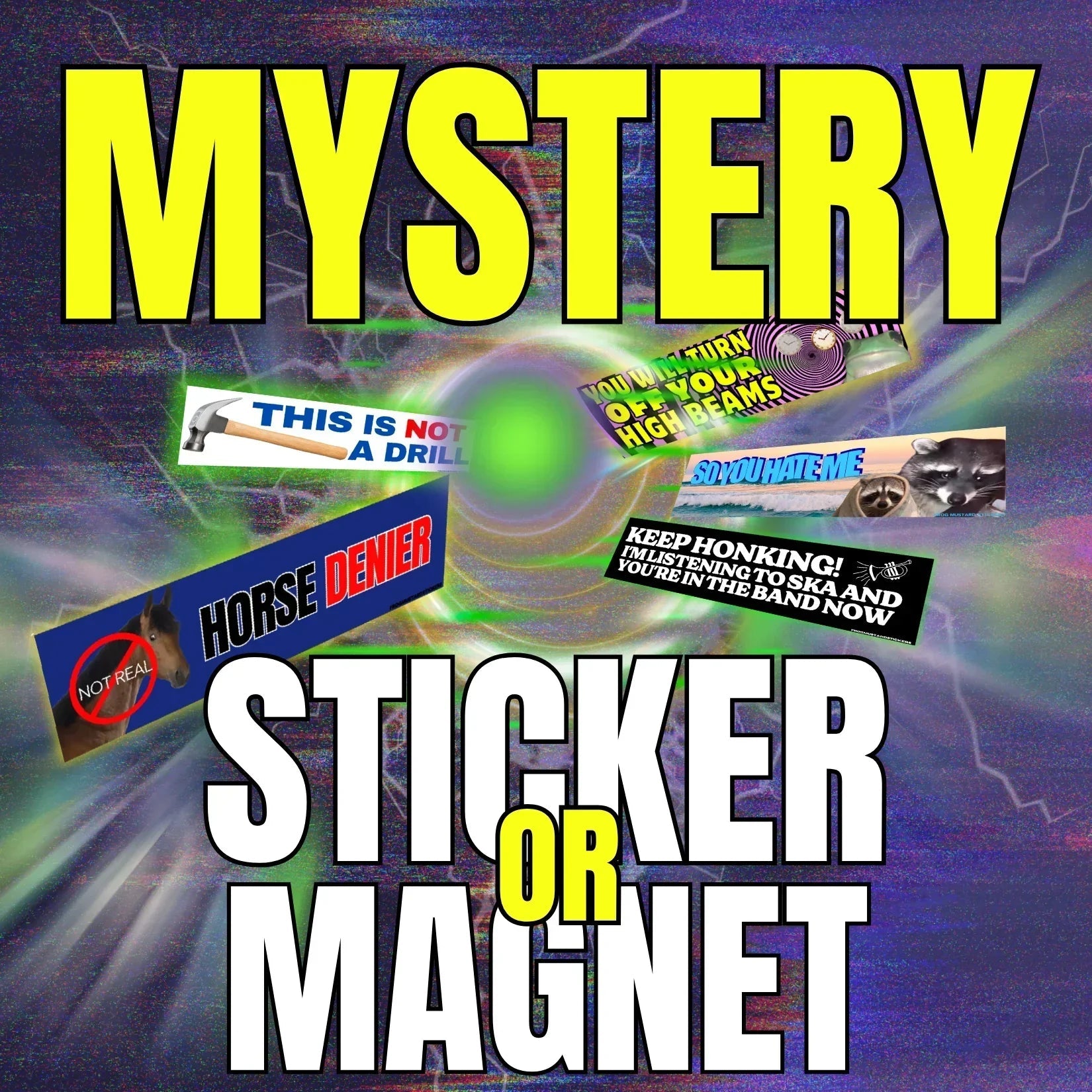 Mystery Bumper Sticker or Magnet - Frog Mustard Stickers