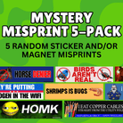 Mystery Misprint Sampler 5 - Pack Bundle (Up to 80% in Savings!) - Frog Mustard Stickers
