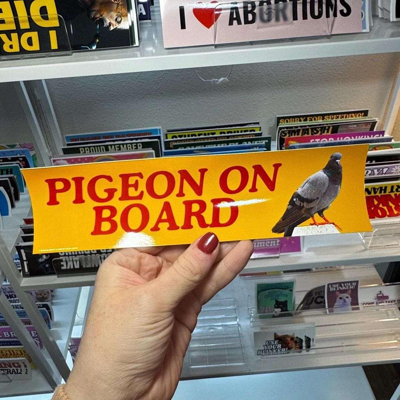 Pigeon on Board Decal - Frog Mustard Stickers