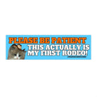 Please Be Patient, This Actually is My First Rodeo - Cute Cat Decal - Frog Mustard Stickers