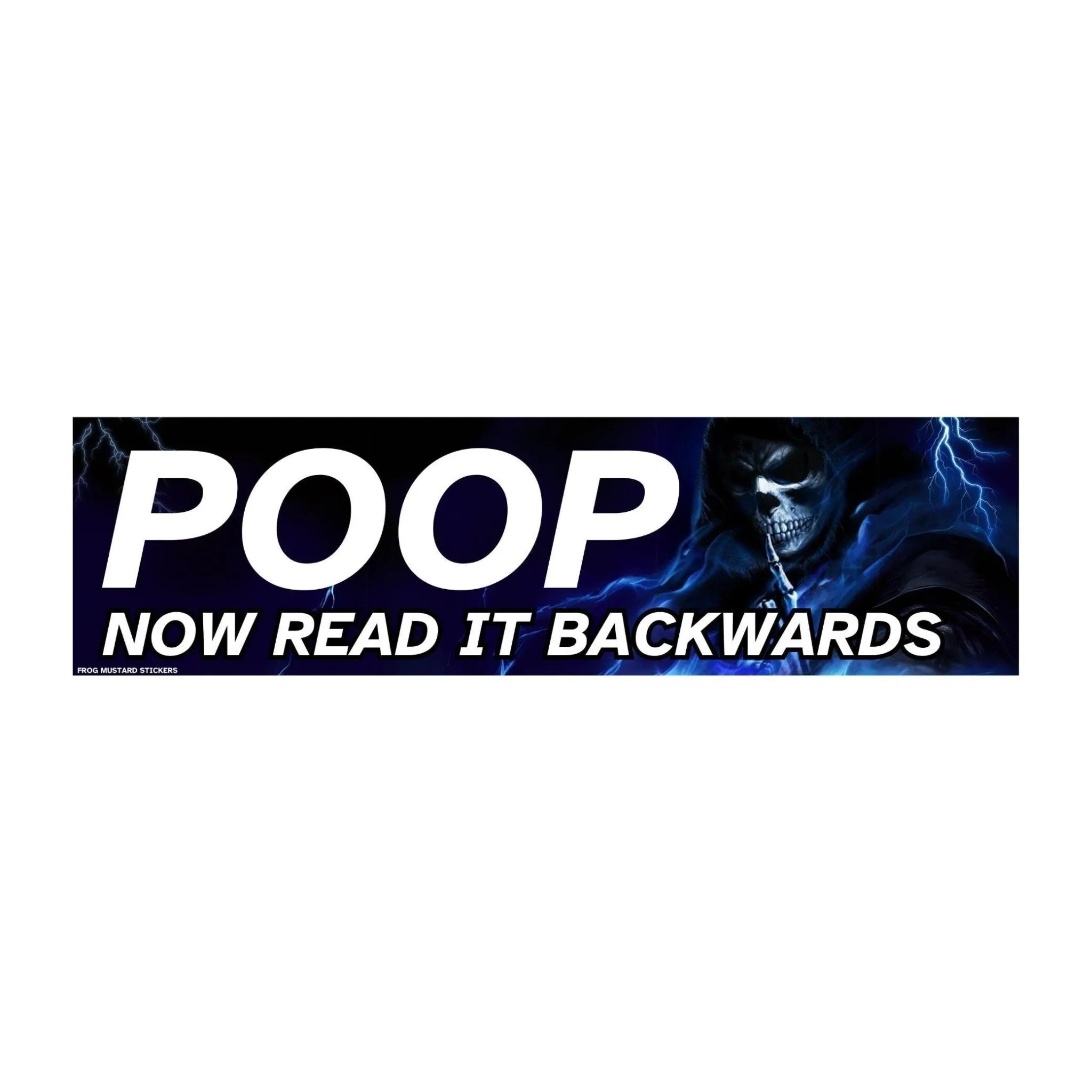 POOP Now Read it Backwards - Frog Mustard Stickers