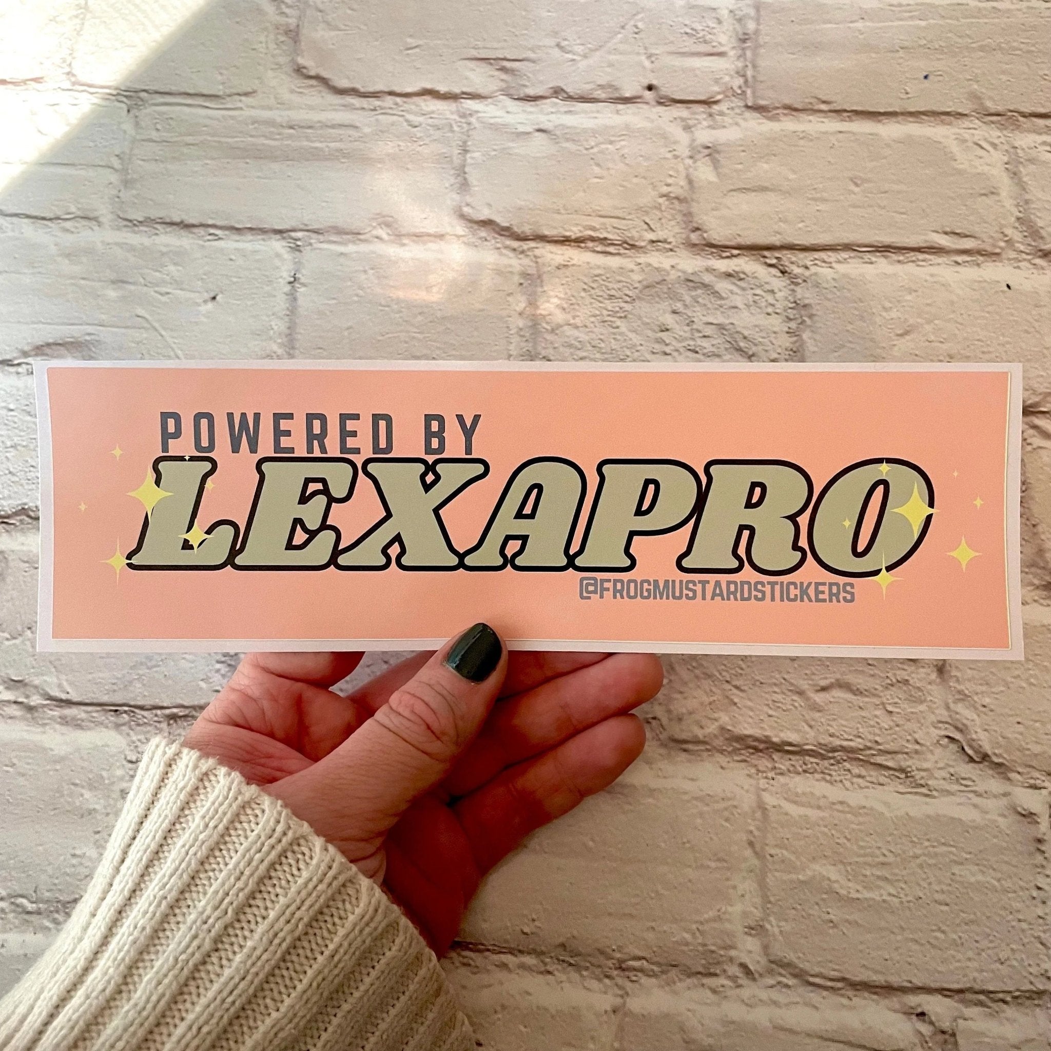 Powered by Lexapro - Frog Mustard Stickers