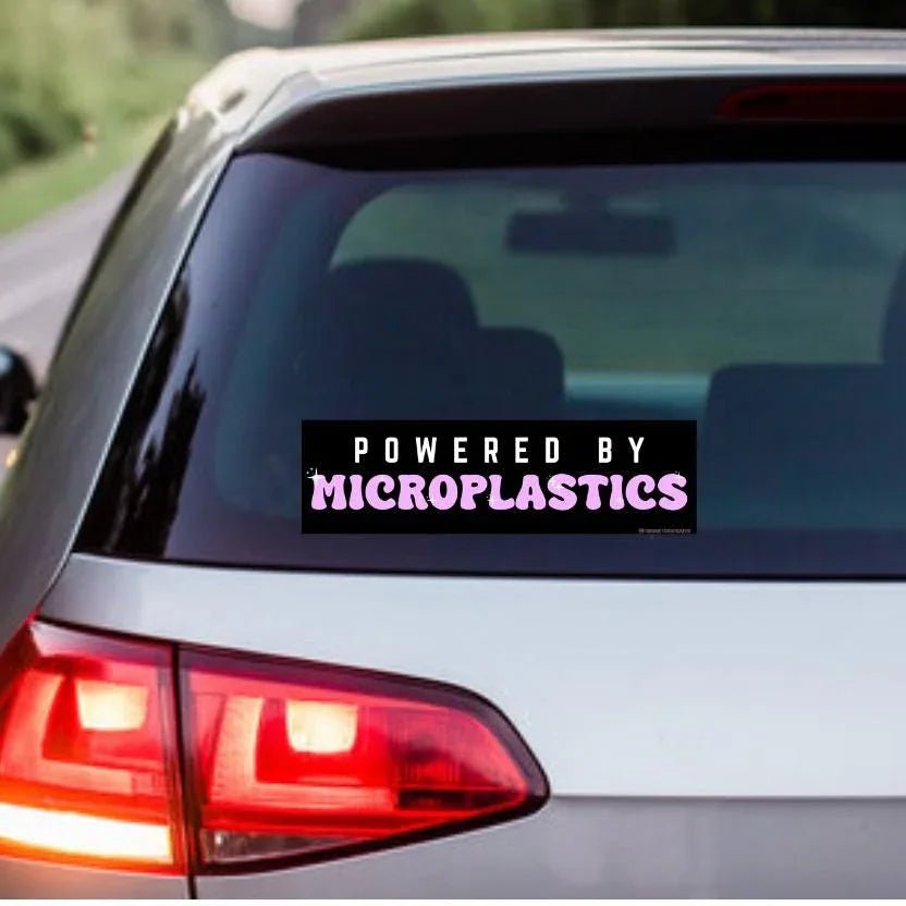 Powered by Microplastics - Frog Mustard Stickers