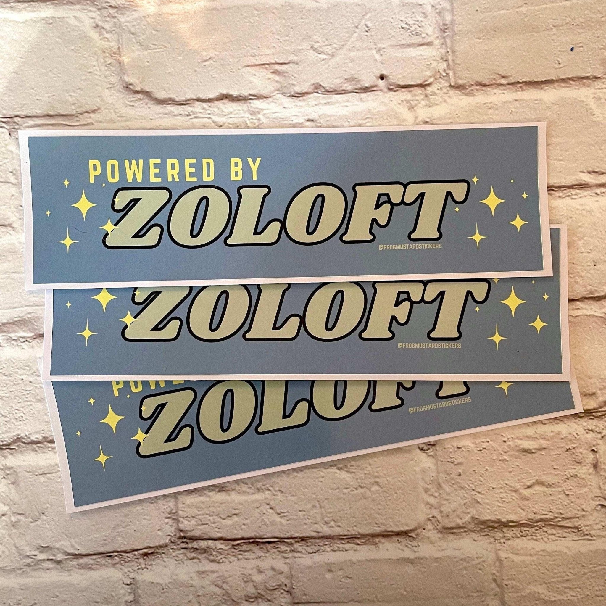Powered by Zoloft - Frog Mustard Stickers
