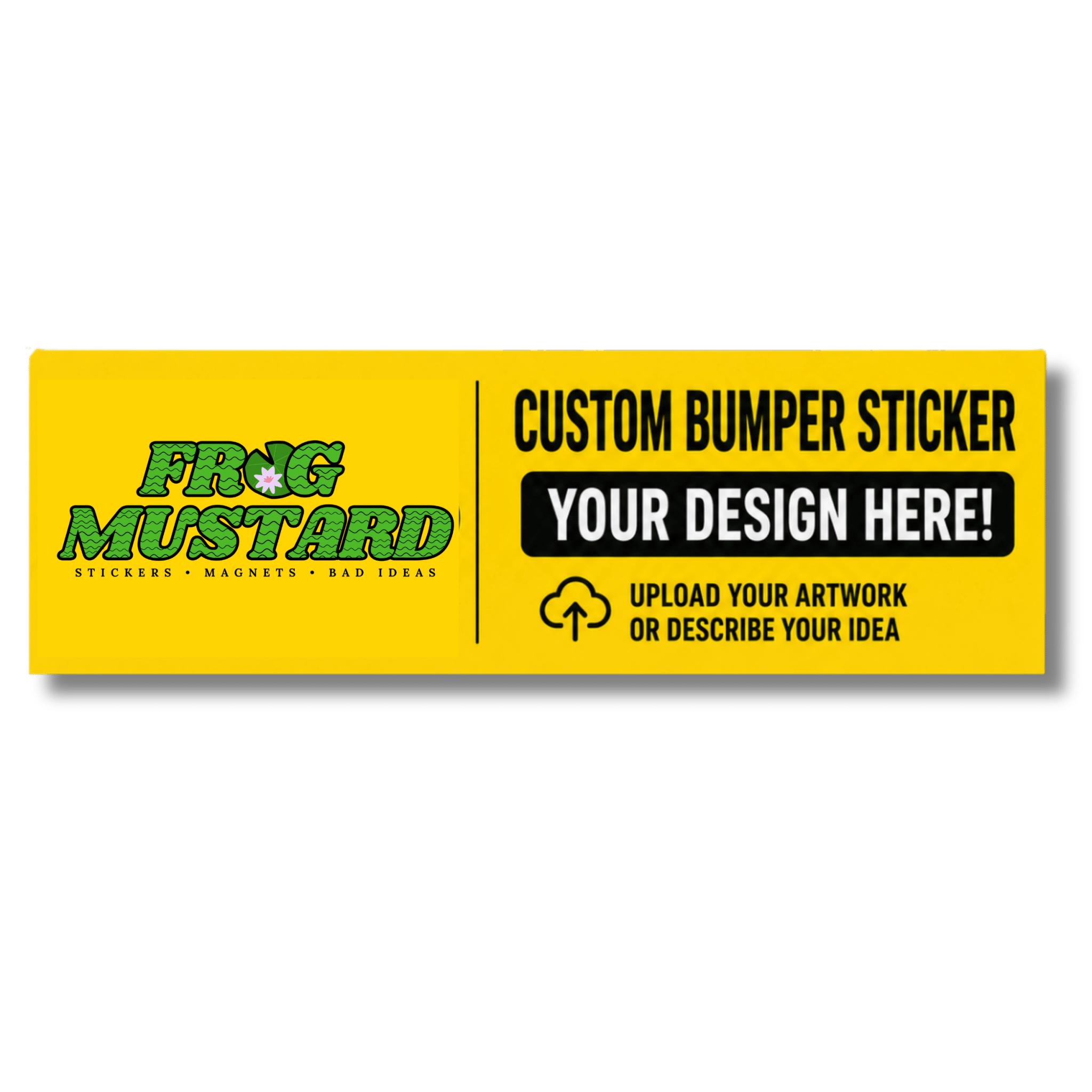 Single Custom Sticker or Magnet - Your Design, Your Size (Up to 8.5" x 4" - Please Read Product Description) - Frog Mustard Stickers