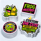 Single Custom Sticker or Magnet - Your Design, Your Size (Up to 8.5" x 4" - Please Read Product Description) - Frog Mustard Stickers