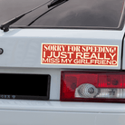 Sorry for Speeding I Miss My Wife /Husband/Girlfriend/Boyfriend, 4 Options - Frog Mustard Stickers