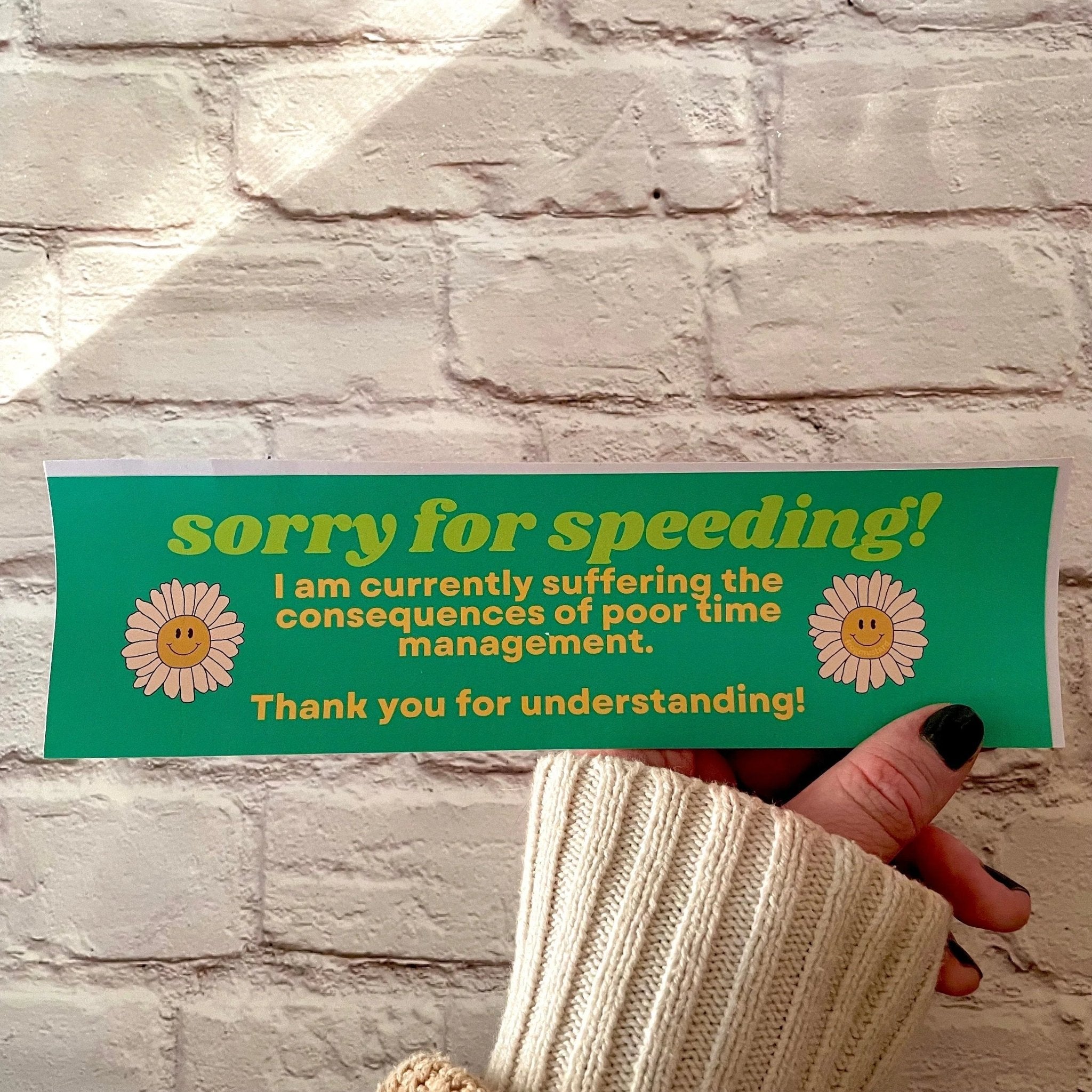 Sorry for Speeding! I'm Currently Suffering the Consequences of Poor Time Management - Frog Mustard Stickers