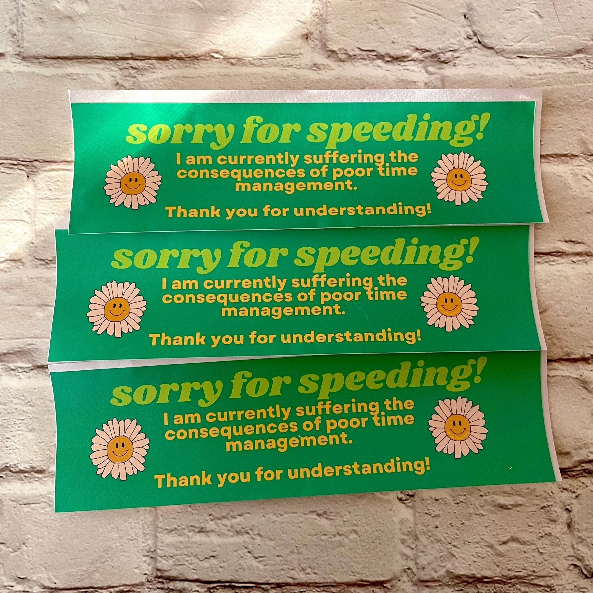 Sorry for Speeding! I'm Currently Suffering the Consequences of Poor Time Management - Frog Mustard Stickers