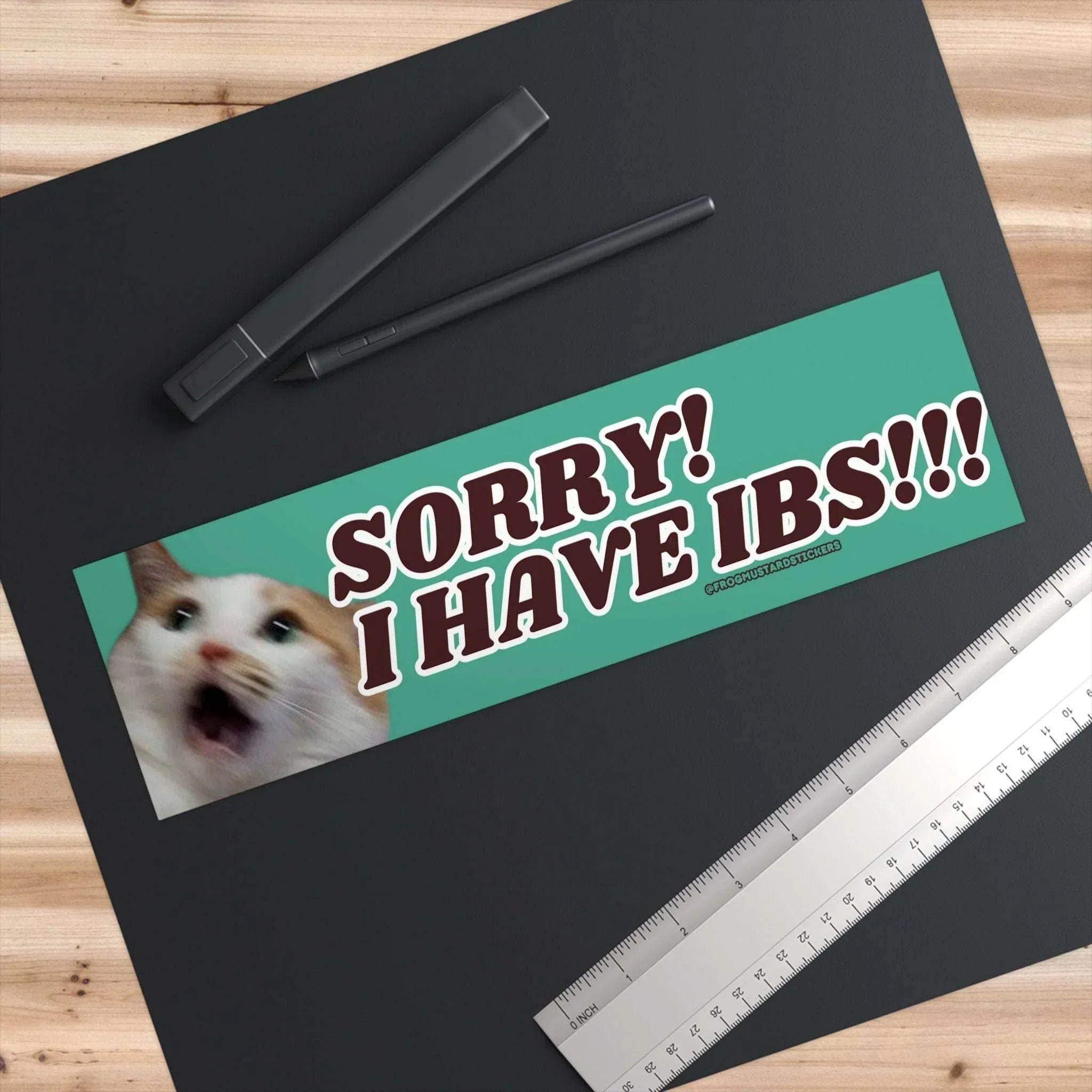 Sorry! I Have IBS!!! (Cat) - Frog Mustard Stickers