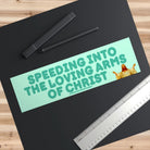 Speeding into the Loving Arms of Christ - Frog Mustard Stickers
