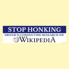 Stop Honking! Driver is Conducting Research on Wikipedia - Frog Mustard Stickers