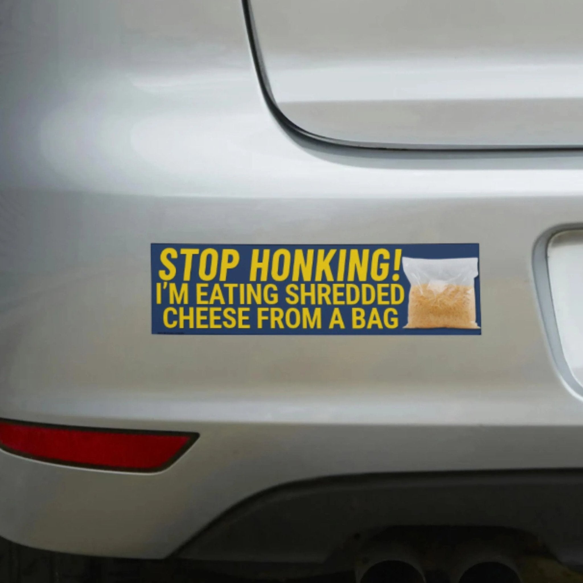 Stop Honking! I'm Eating Shredded Cheese From a Bag - Frog Mustard Stickers