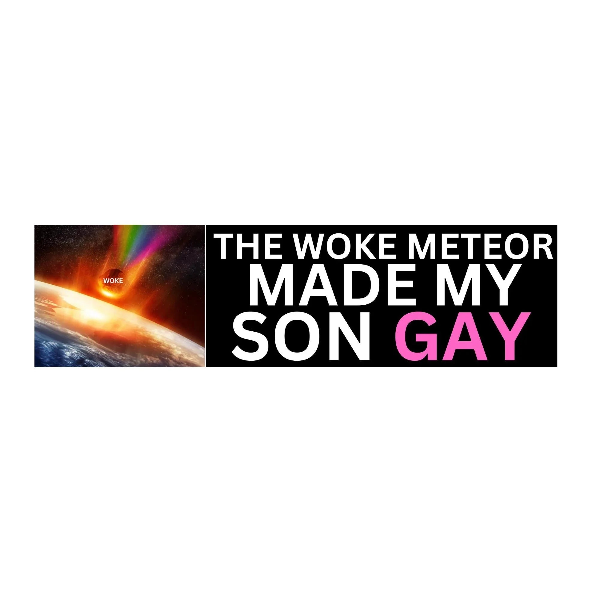 The Woke Meteor Made My Son Gay - Frog Mustard Stickers