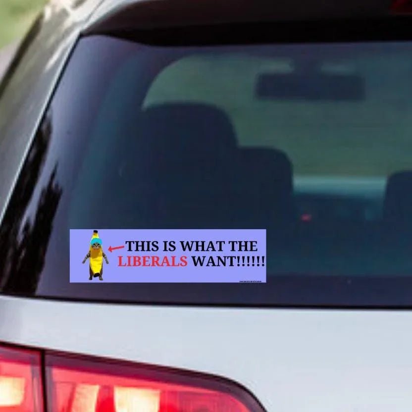THIS is What the Liberals Want (Banana Cat) - Frog Mustard Stickers