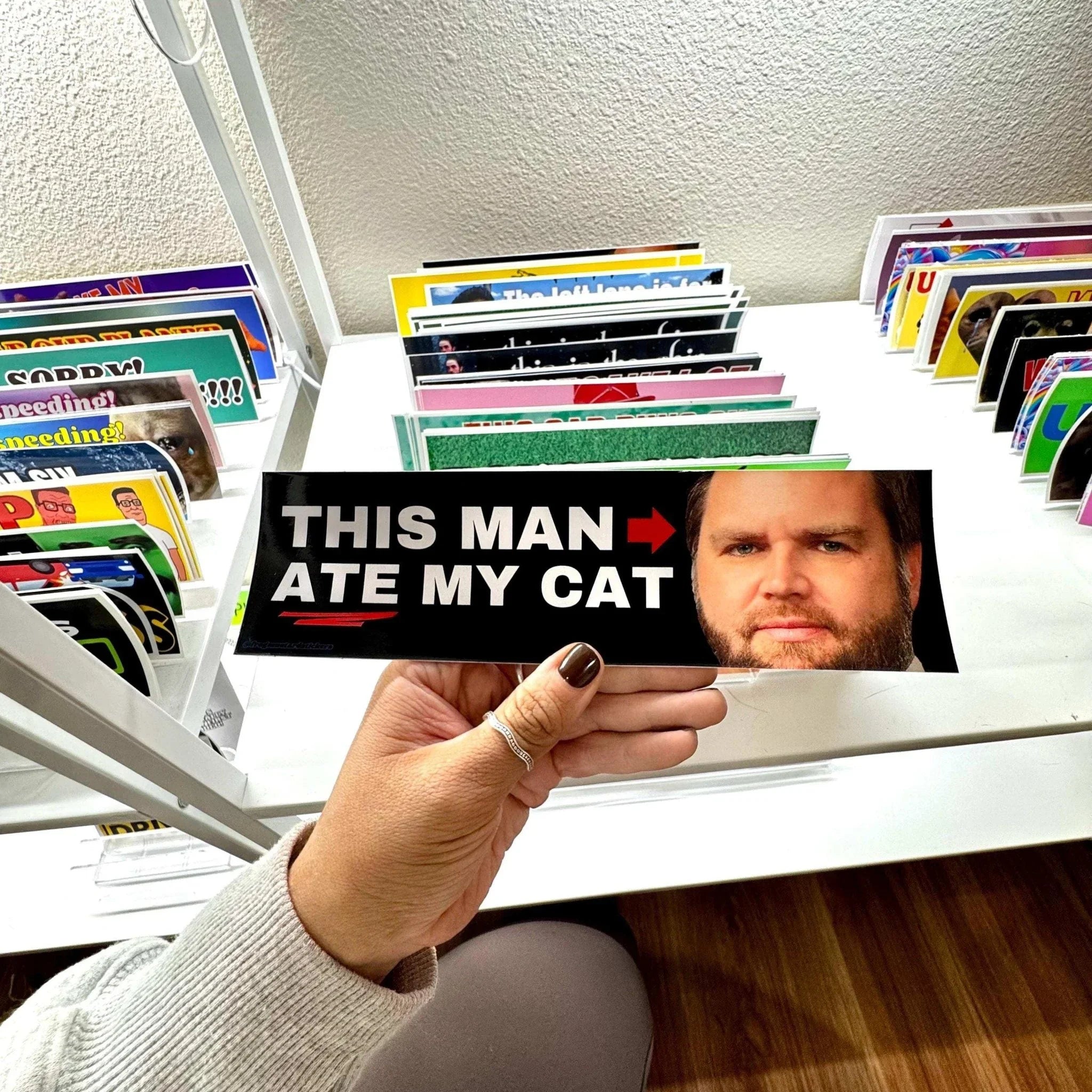 This Man (JD Vance) Ate my DOG/CAT - Frog Mustard Stickers