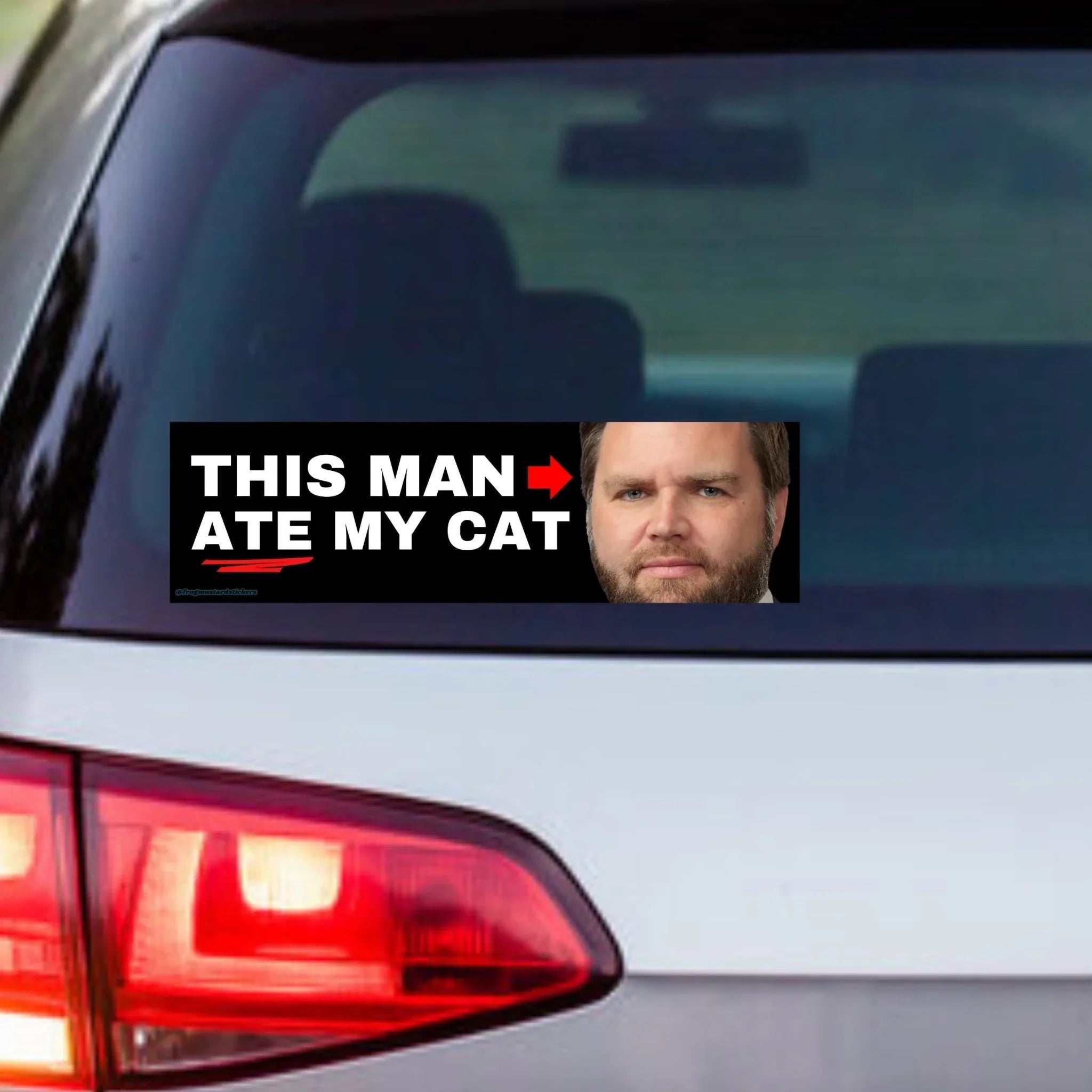 This Man (JD Vance) Ate my DOG/CAT - Frog Mustard Stickers