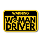 Warning: Woman Driver - Frog Mustard Stickers